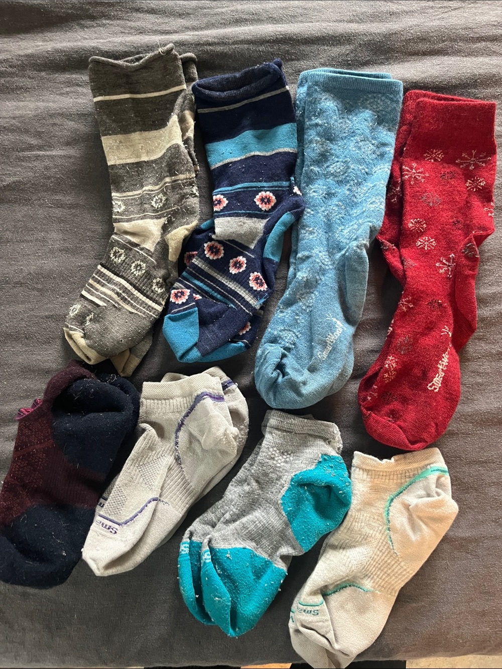Assorted smart wool Socks Pack - Grey, Navy, Light Blue, Red, Black, White